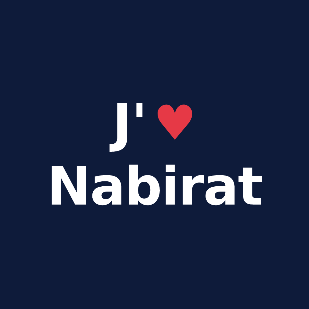 T-shirt personnalisé Nabirat — design J'aime Nabirat
