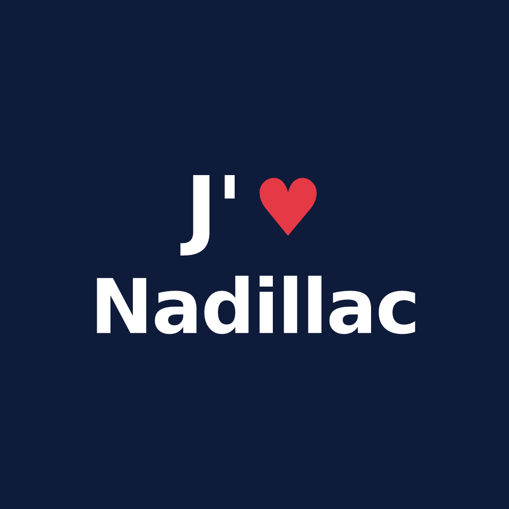T-shirt personnalisé Nadillac — design J'aime Nadillac