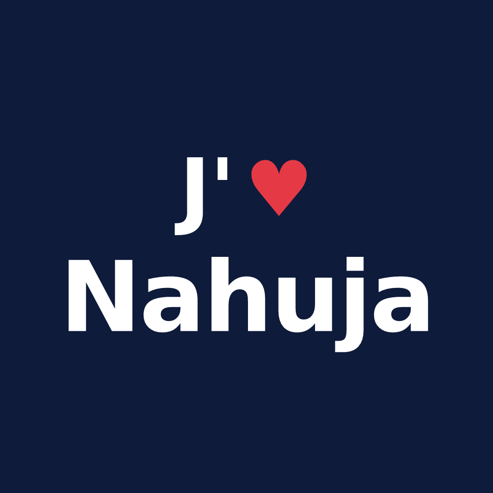 T-shirt personnalisé Nahuja — design J'aime Nahuja