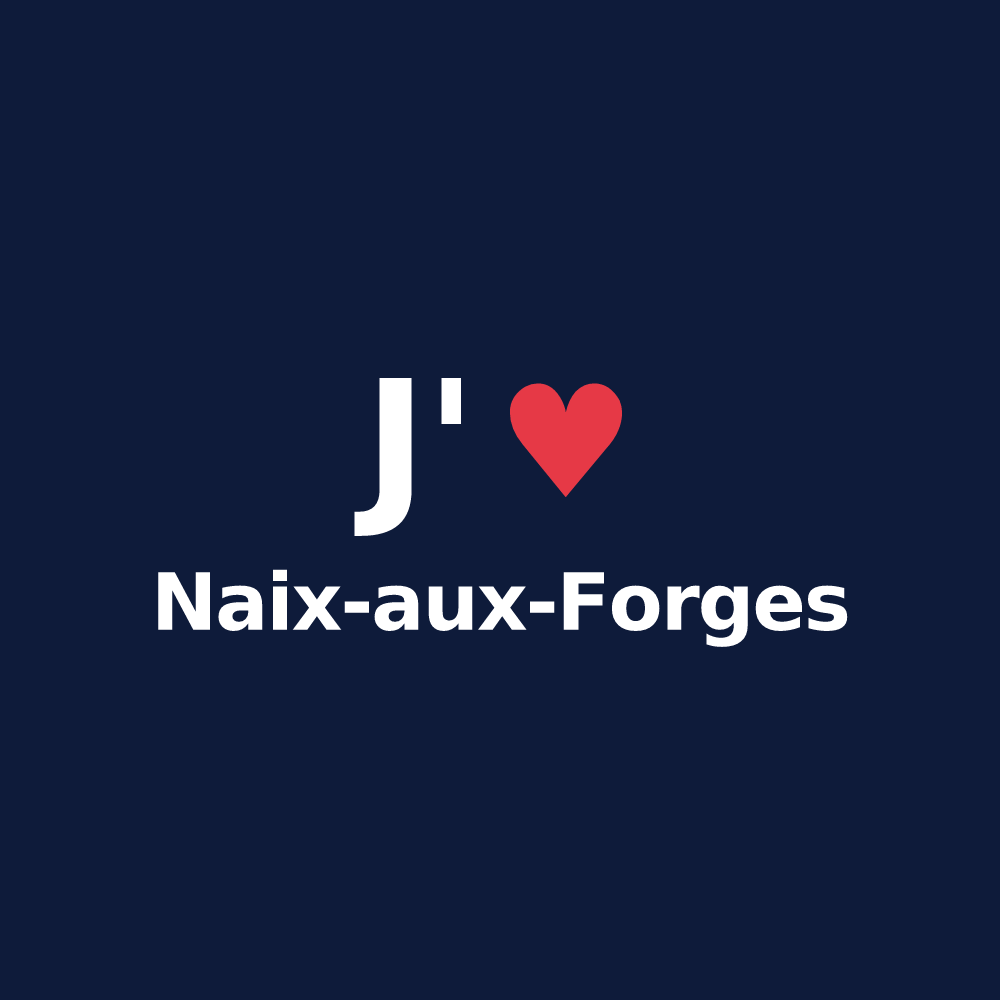 T-shirt personnalisé Naix-aux-Forges — design J'aime Naix-aux-Forges