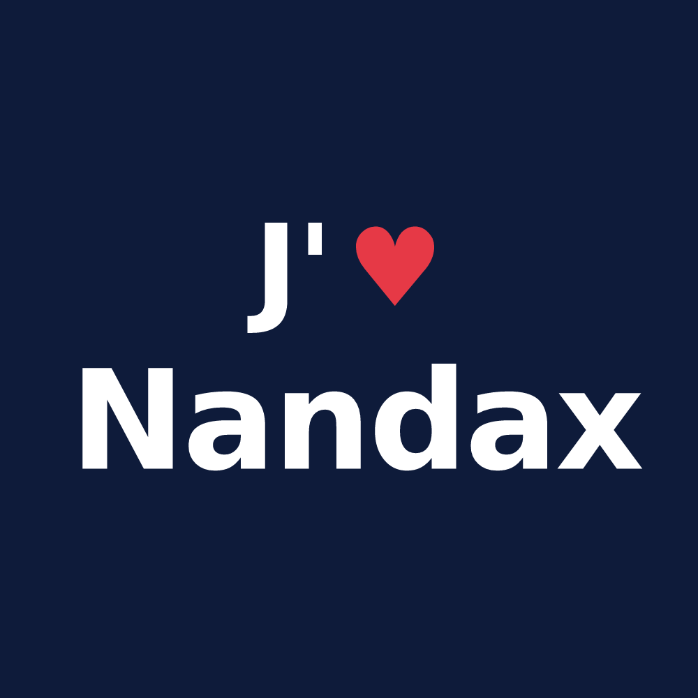 T-shirt personnalisé Nandax — design J'aime Nandax
