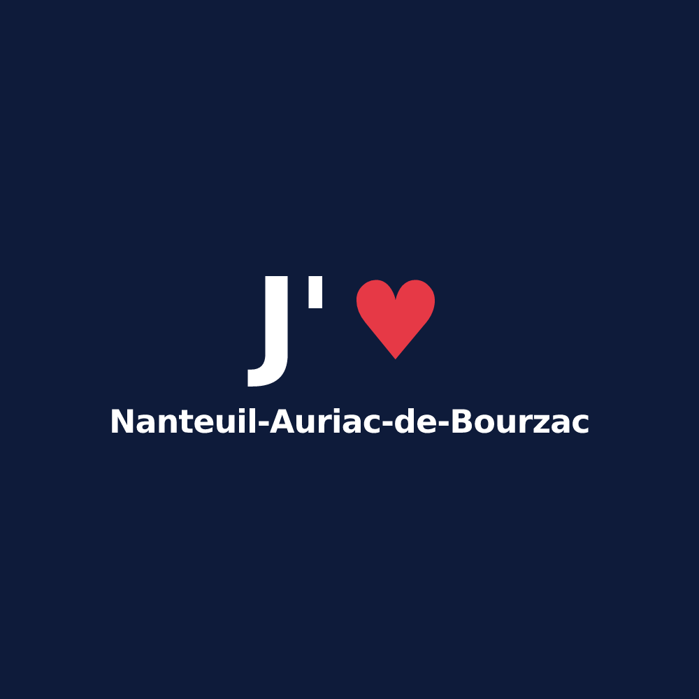T-shirt personnalisé Nanteuil-Auriac-de-Bourzac — design J'aime Nanteuil-Auriac-de-Bourzac