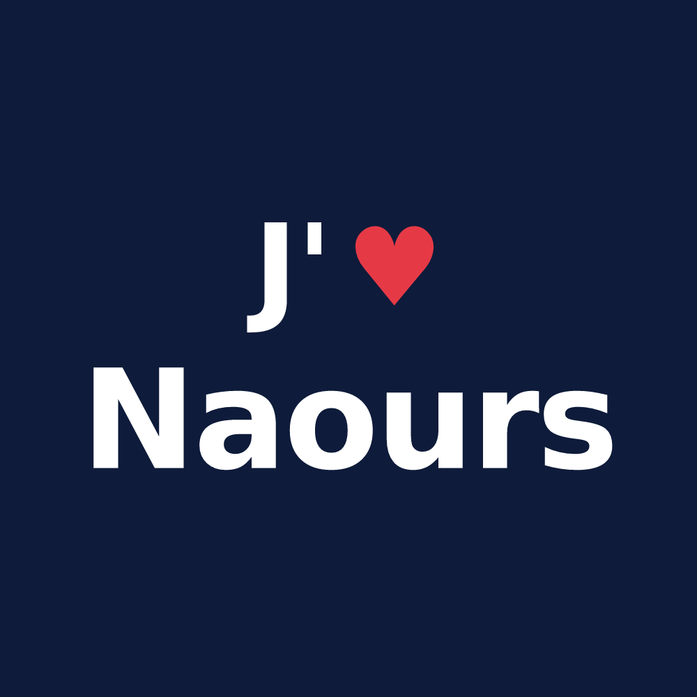 T-shirt personnalisé Naours — design J'aime Naours