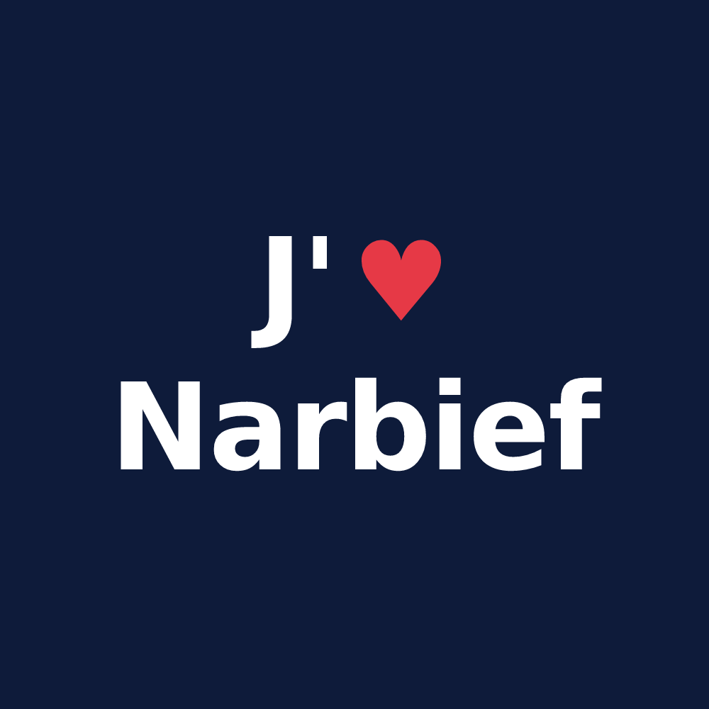 T-shirt personnalisé Narbief — design J'aime Narbief