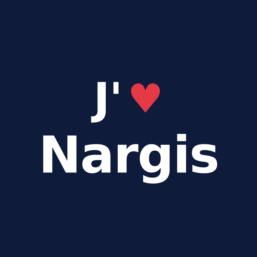 T-shirt personnalisé Nargis — design J'aime Nargis