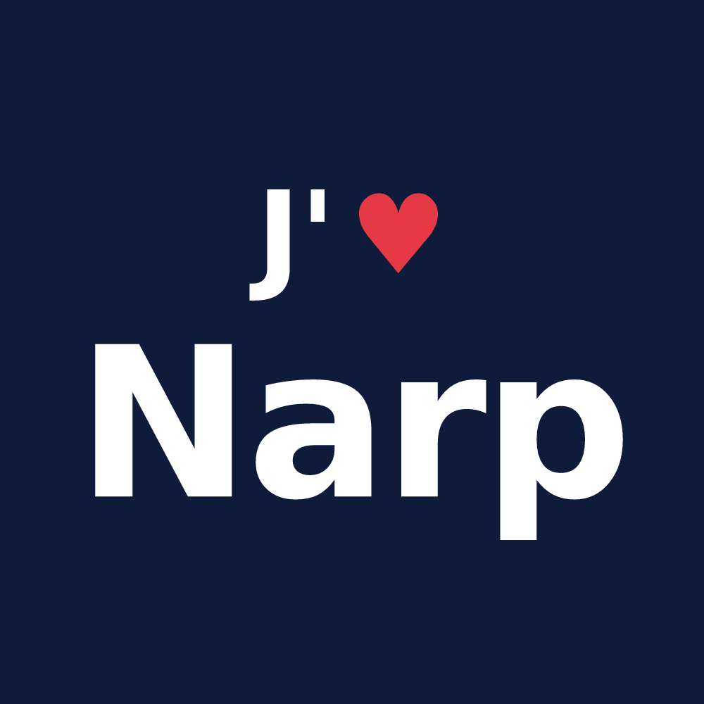 T-shirt personnalisé Narp — design « J'aime Narp » imprimé sur le t-shirt