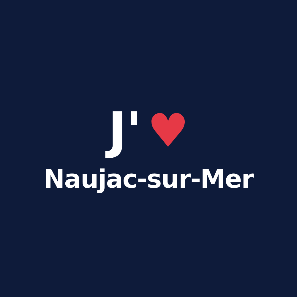 T-shirt personnalisé Naujac-sur-Mer — design J'aime Naujac-sur-Mer
