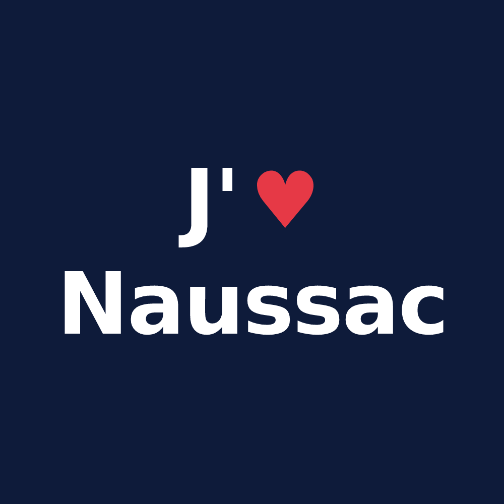 T-shirt personnalisé Naussac — design J'aime Naussac