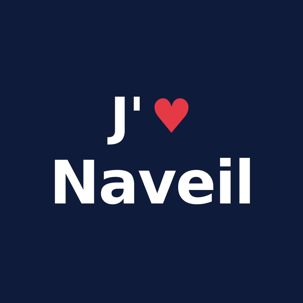 T-shirt personnalisé Naveil — design J'aime Naveil