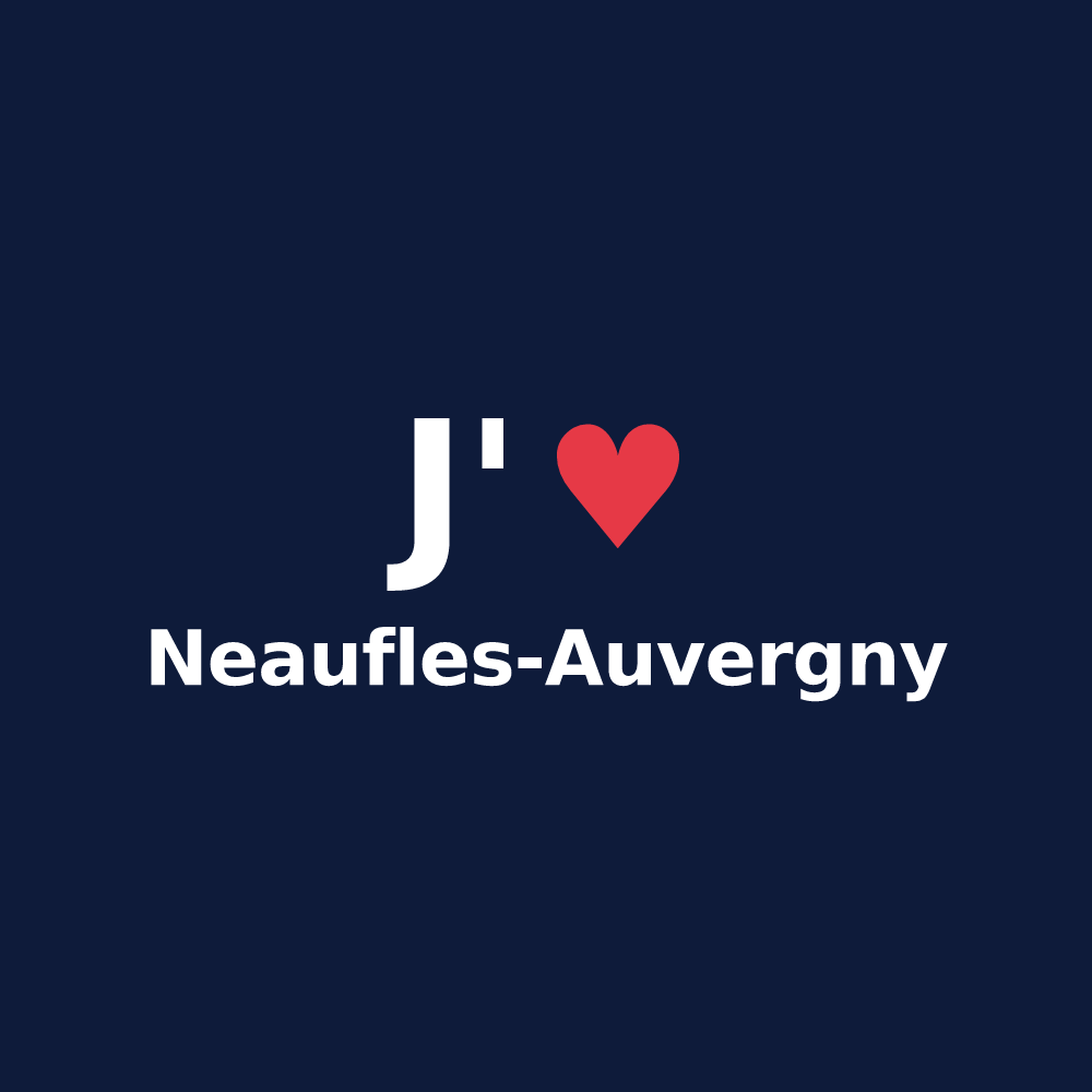 T-shirt personnalisé Neaufles-Auvergny — design J'aime Neaufles-Auvergny