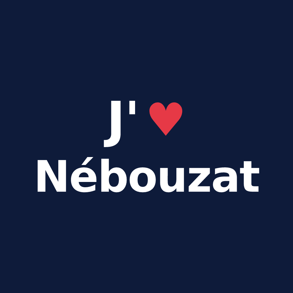 T-shirt personnalisé Nébouzat — design J'aime Nébouzat