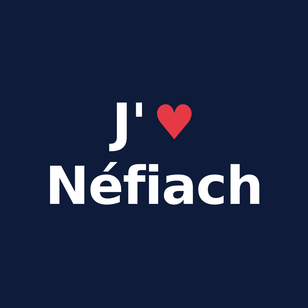 T-shirt personnalisé Néfiach — design J'aime Néfiach
