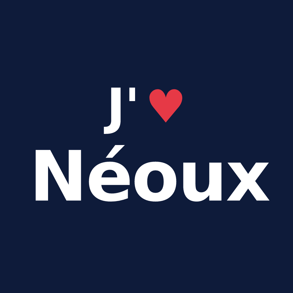 T-shirt personnalisé Néoux — design J'aime Néoux