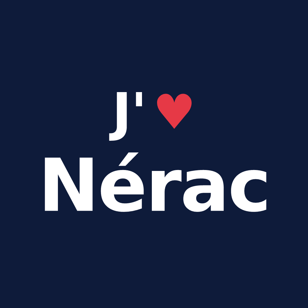 T-shirt personnalisé Nérac — design « J'aime Nérac » imprimé sur le t-shirt