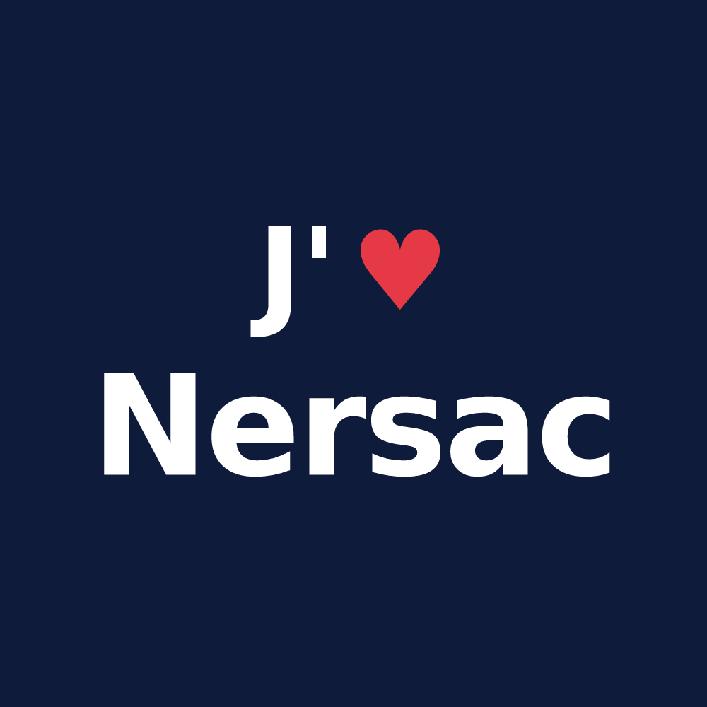 T-shirt personnalisé Nersac — design J'aime Nersac