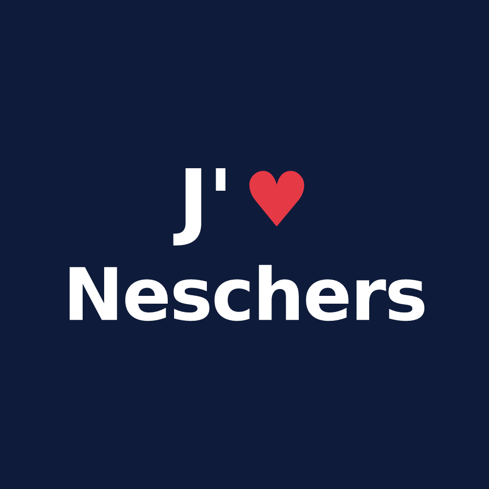 T-shirt personnalisé Neschers — design J'aime Neschers