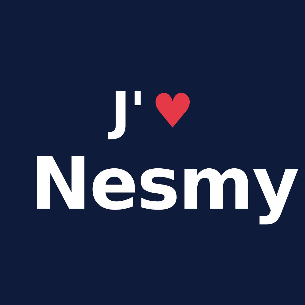 T-shirt personnalisé Nesmy — design J'aime Nesmy