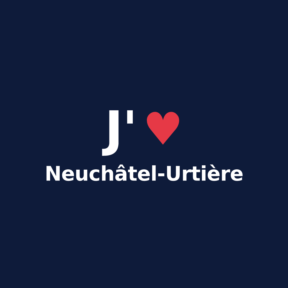 T-shirt personnalisé Neuchâtel-Urtière — design J'aime Neuchâtel-Urtière