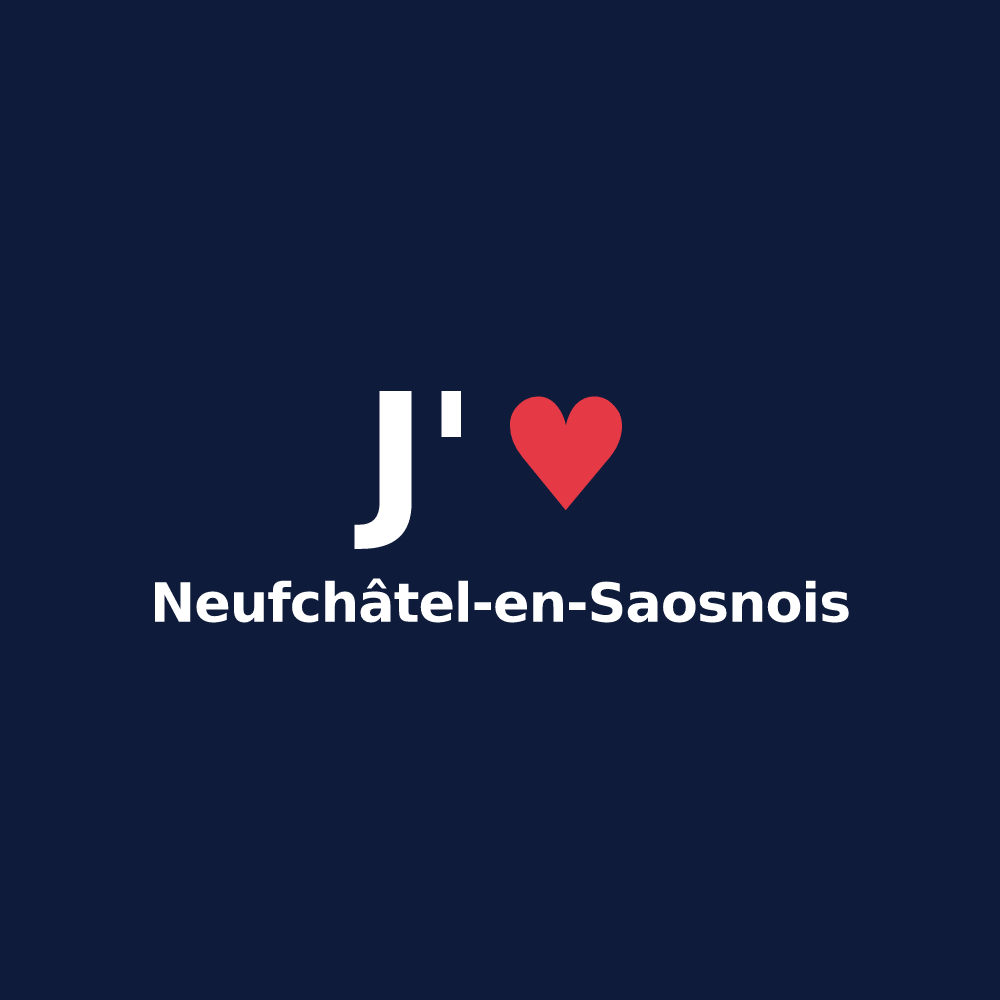 T-shirt personnalisé Neufchâtel-en-Saosnois — design J'aime Neufchâtel-en-Saosnois