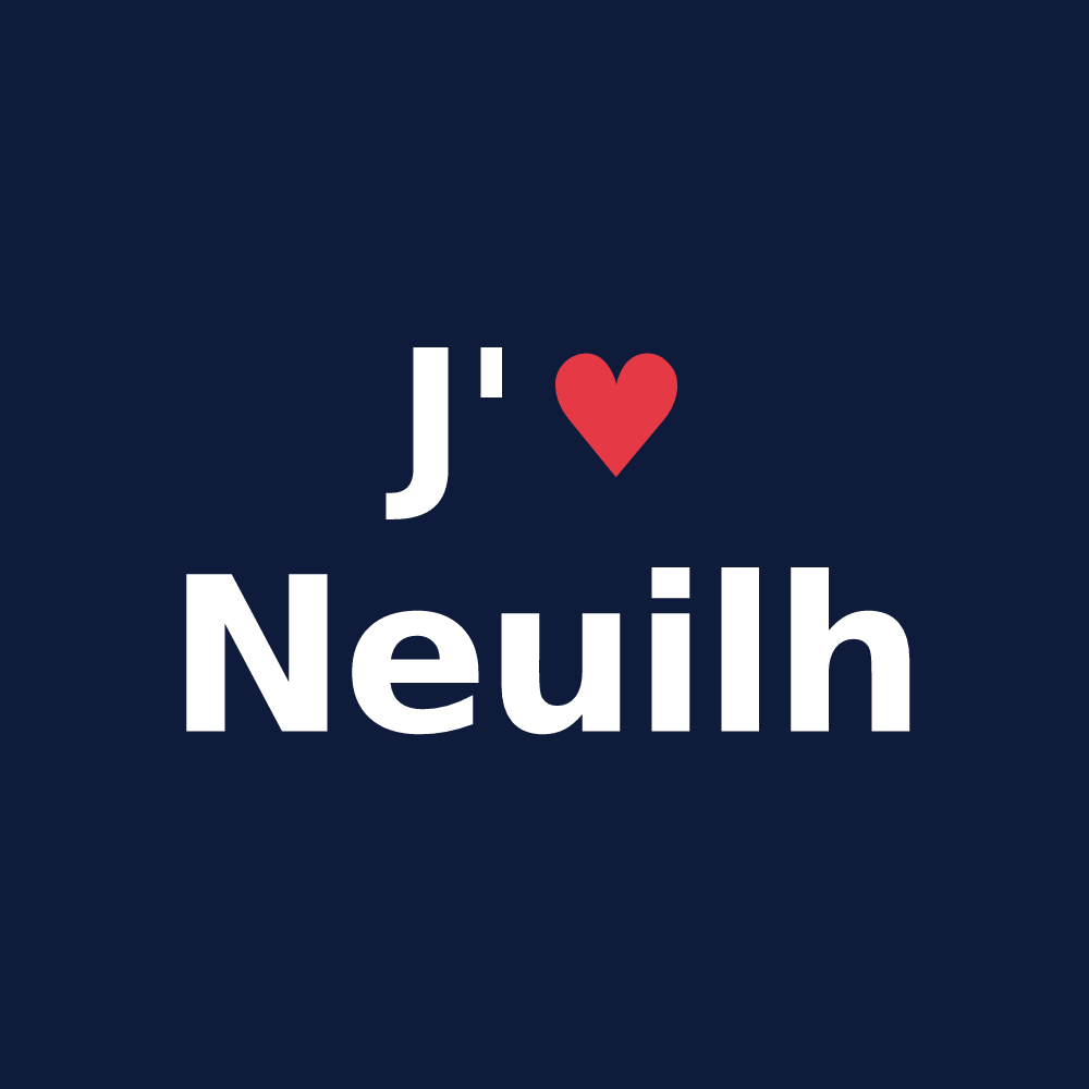 T-shirt personnalisé Neuilh — design J'aime Neuilh