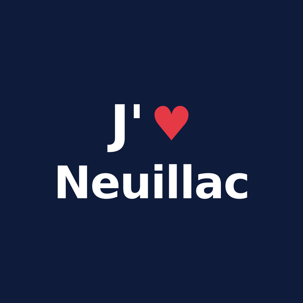 T-shirt personnalisé Neuillac — design J'aime Neuillac