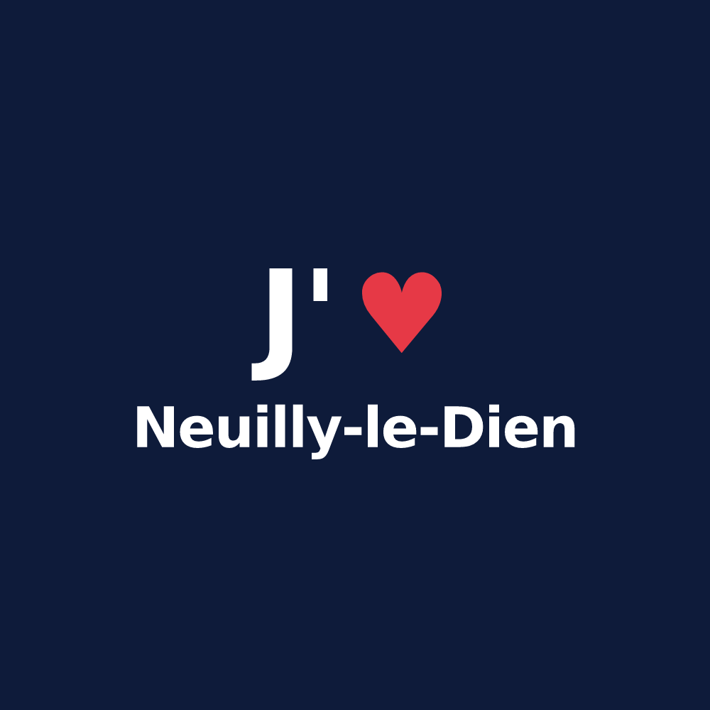 T-shirt personnalisé Neuilly-le-Dien — design « J'aime Neuilly-le-Dien » imprimé sur le t-shirt