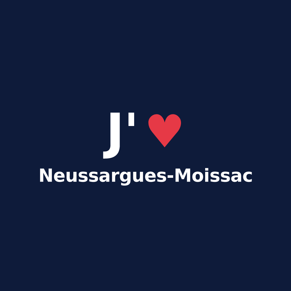 T-shirt personnalisé Neussargues-Moissac — design J'aime Neussargues-Moissac