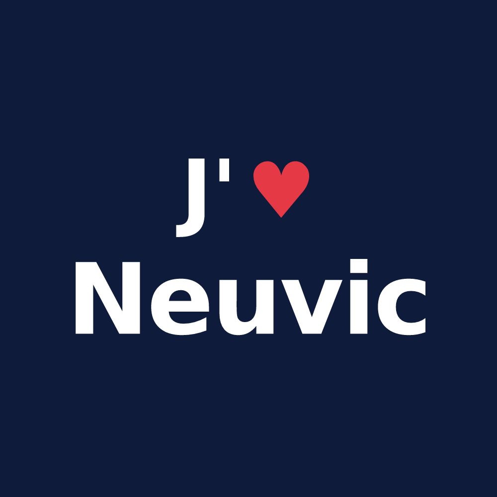 T-shirt personnalisé Neuvic — design J'aime Neuvic