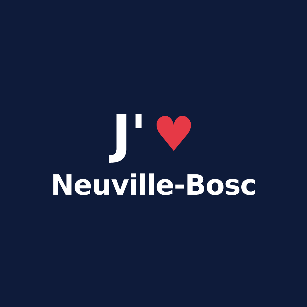 T-shirt personnalisé Neuville-Bosc — design J'aime Neuville-Bosc