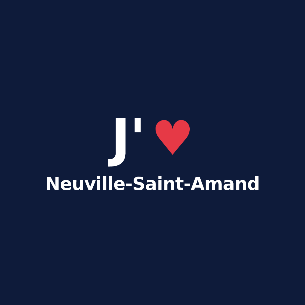 T-shirt personnalisé Neuville-Saint-Amand — design « J'aime Neuville-Saint-Amand » imprimé sur le t-shirt