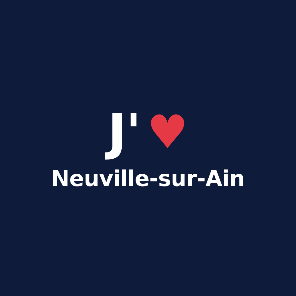 T-shirt personnalisé Neuville-sur-Ain — design J'aime Neuville-sur-Ain