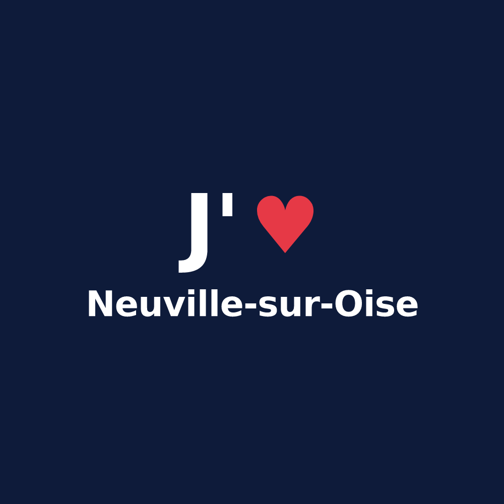 T-shirt personnalisé Neuville-sur-Oise — design J'aime Neuville-sur-Oise