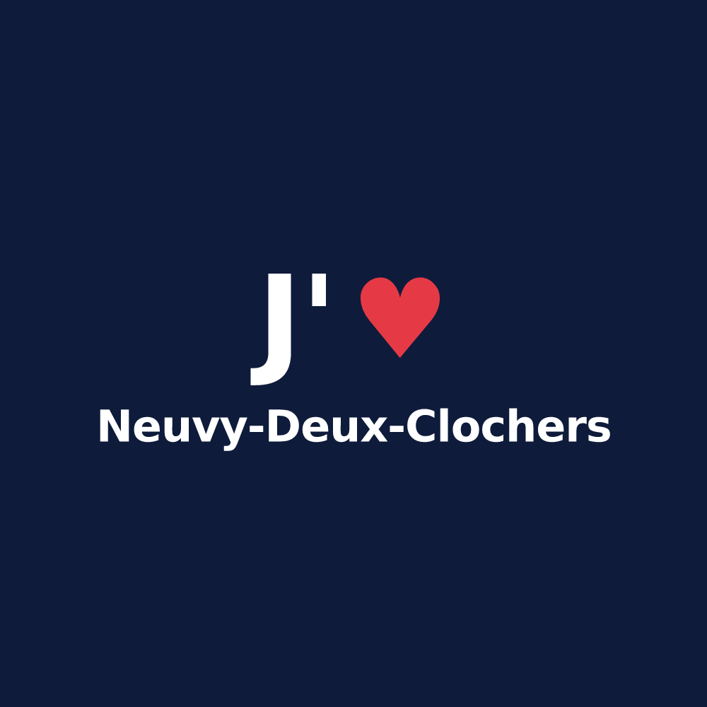 T-shirt personnalisé Neuvy-Deux-Clochers — design J'aime Neuvy-Deux-Clochers