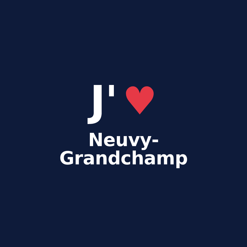 T-shirt personnalisé Neuvy-Grandchamp — design J'aime Neuvy-Grandchamp