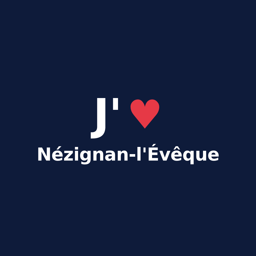 T-shirt personnalisé Nézignan-l'Évêque — design J'aime Nézignan-l'Évêque