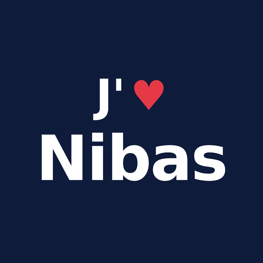 T-shirt personnalisé Nibas — design J'aime Nibas