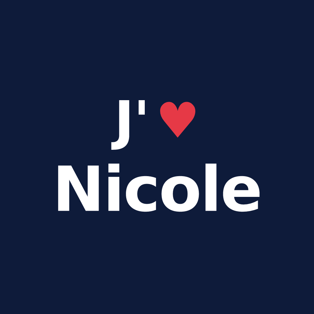 T-shirt personnalisé Nicole — design J'aime Nicole