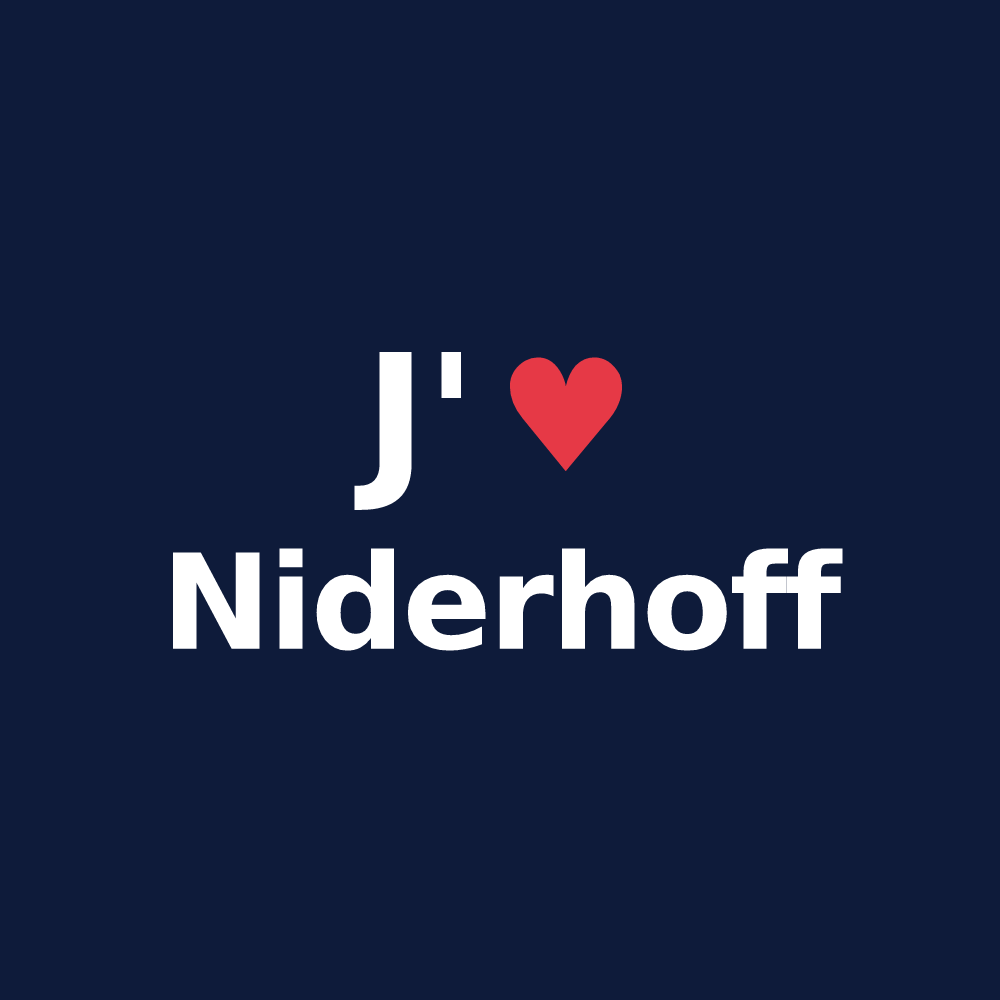 T-shirt personnalisé Niderhoff — design J'aime Niderhoff