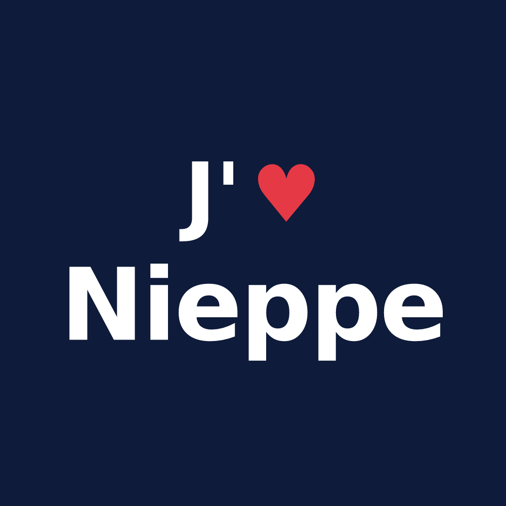 T-shirt personnalisé Nieppe — design J'aime Nieppe