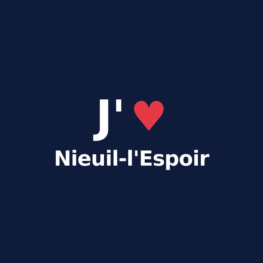 T-shirt personnalisé Nieuil-l'Espoir — design J'aime Nieuil-l'Espoir