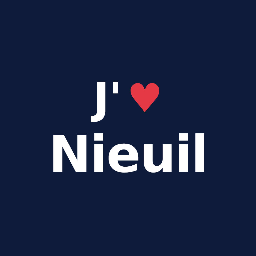 T-shirt personnalisé Nieuil — design J'aime Nieuil