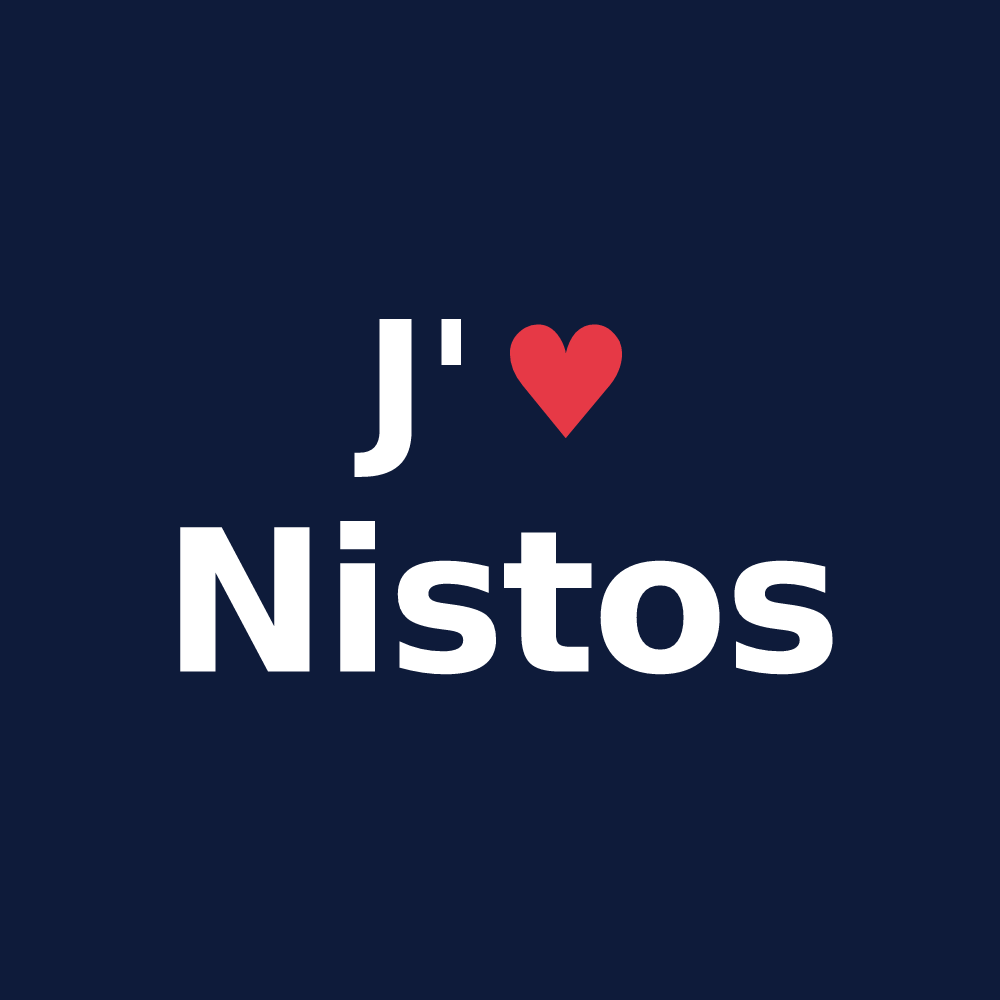 T-shirt personnalisé Nistos — design J'aime Nistos