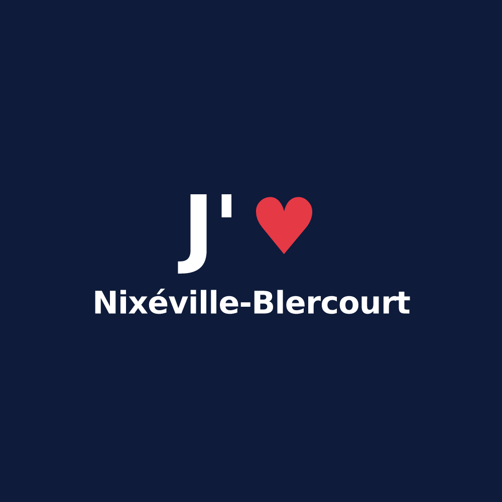 T-shirt personnalisé Nixéville-Blercourt — design J'aime Nixéville-Blercourt