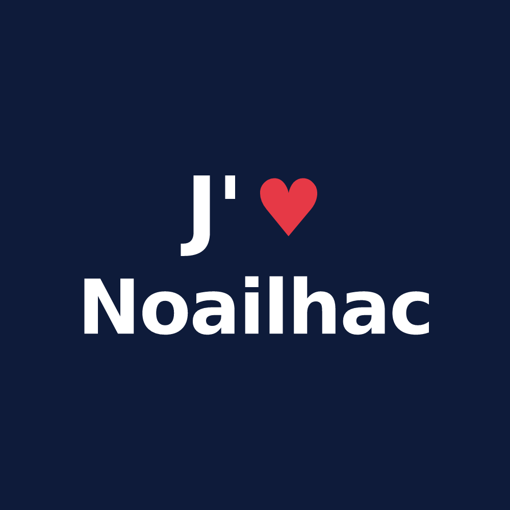 T-shirt personnalisé Noailhac — design J'aime Noailhac