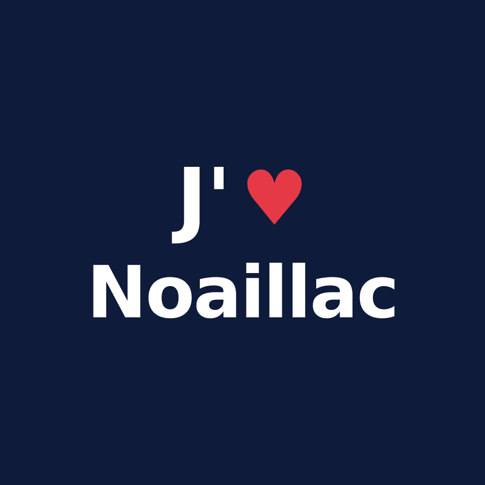 T-shirt personnalisé Noaillac — design J'aime Noaillac