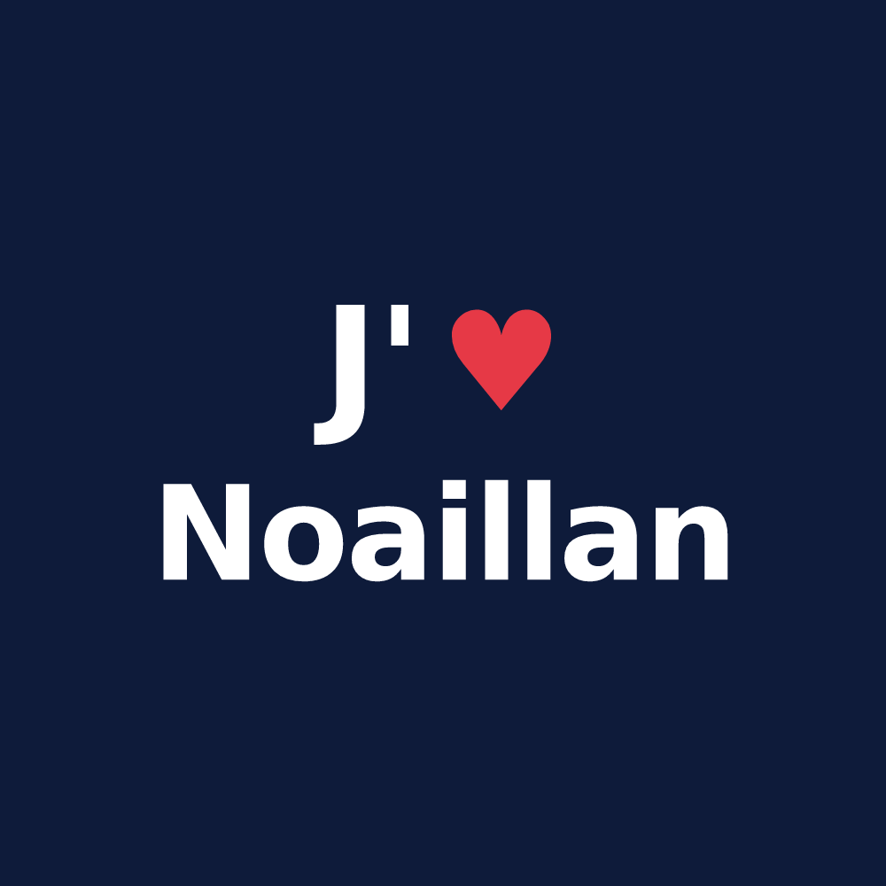 T-shirt personnalisé Noaillan — design J'aime Noaillan