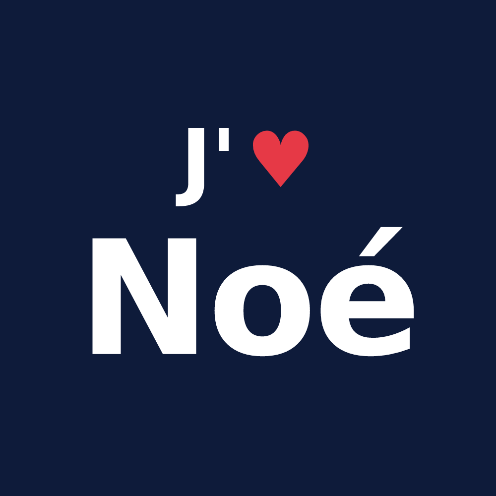 T-shirt personnalisé Noé — design J'aime Noé