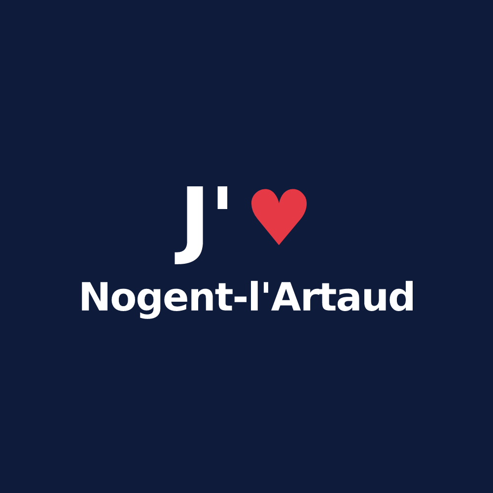 T-shirt personnalisé Nogent-l'Artaud — design « J'aime Nogent-l'Artaud » imprimé sur le t-shirt