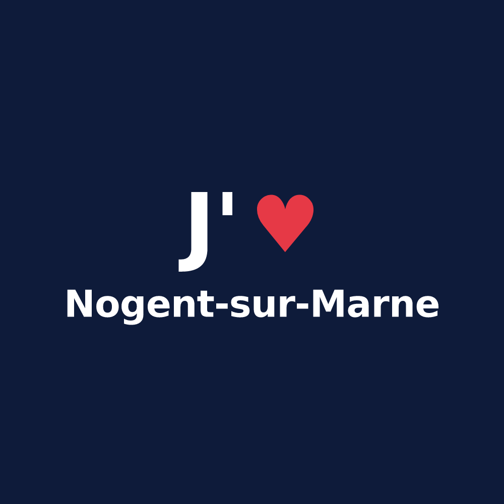 T-shirt personnalisé Nogent-sur-Marne — design J'aime Nogent-sur-Marne