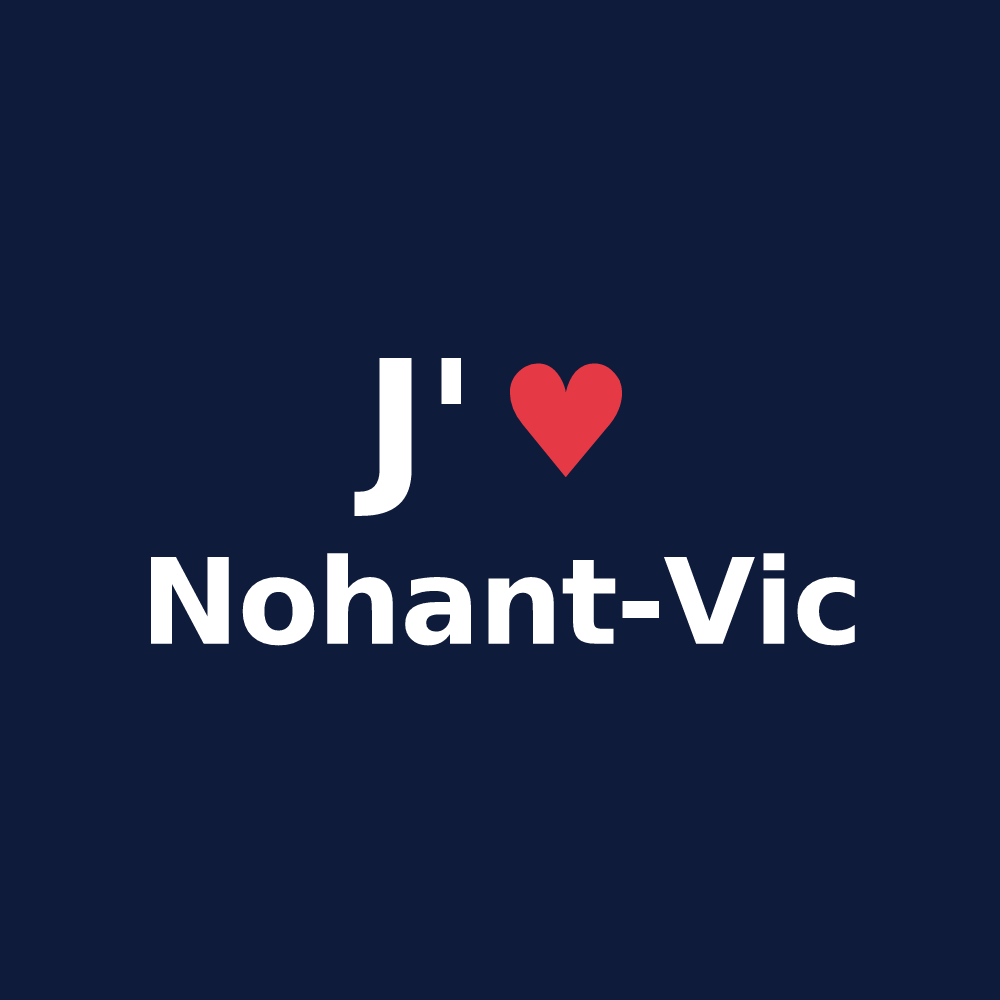 T-shirt personnalisé Nohant-Vic — design J'aime Nohant-Vic